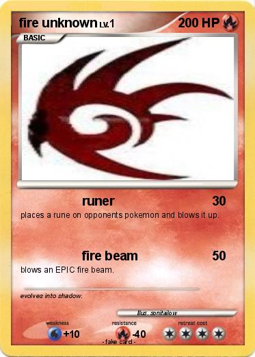 Pokemon fire unknown