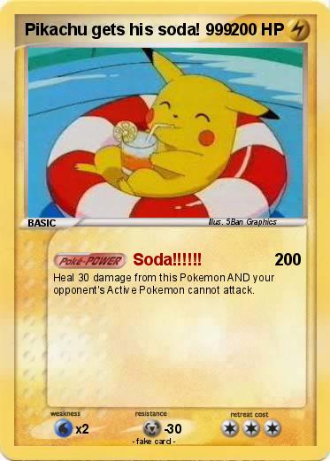 Pokemon Pikachu gets his soda! 999