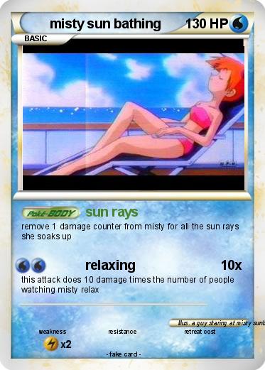Pokemon misty sun bathing