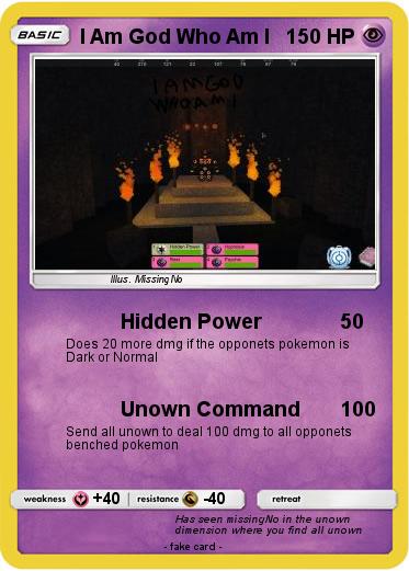 Pokemon I Am God Who Am I
