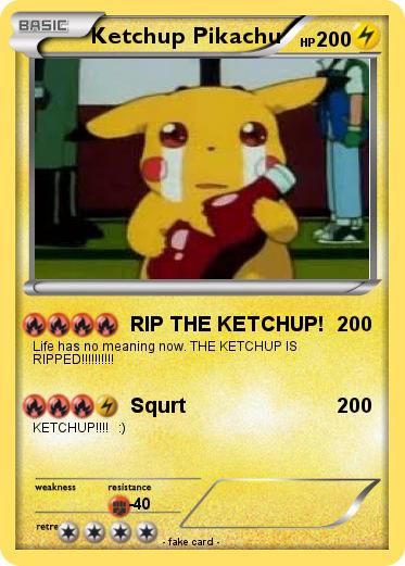 Pokemon Ketchup Pikachu