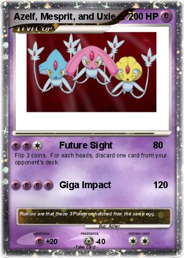 Pokemon Azelf, Mesprit, and Uxie