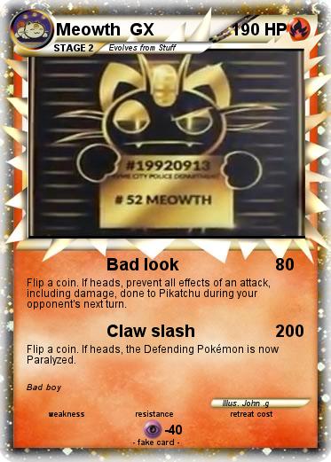 Pokemon Meowth  GX
