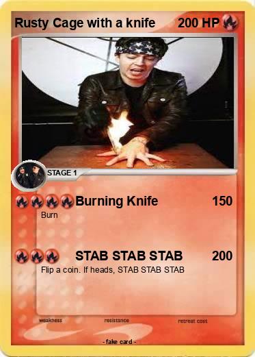Pokemon Rusty Cage with a knife
