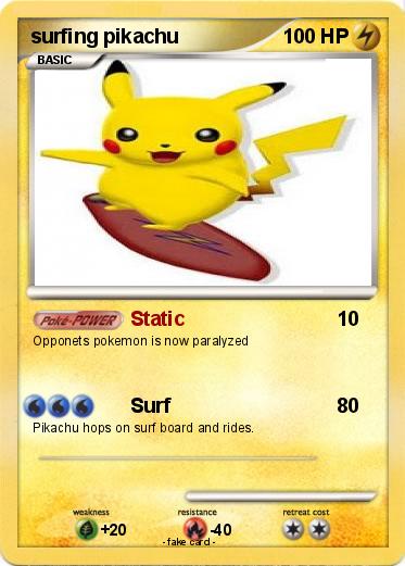 Pokemon surfing pikachu