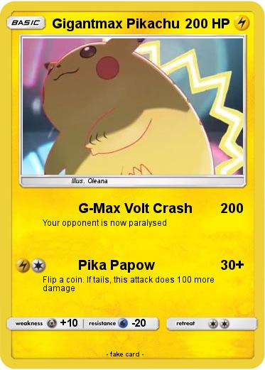 Pokemon Gigantmax Pikachu