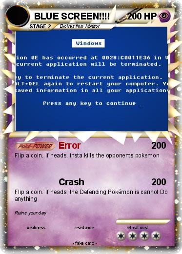 Pokemon BLUE SCREEN!!!!