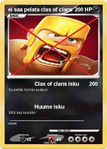 Pokemon ei saa pelata clas of clans