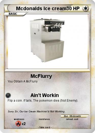 Pokemon Mcdonalds Ice cream