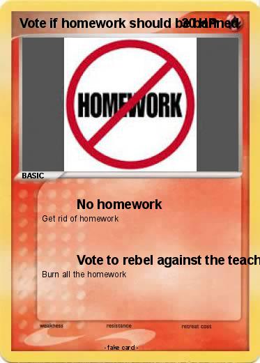 Pokemon Vote if homework should be banned