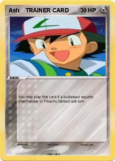 Pokemon Ash    TRAINER CARD