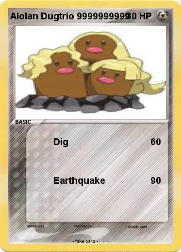 Pokemon Alolan Dugtrio 9999999999