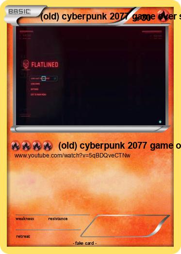 Pokemon (old) cyberpunk 2077 game over screen