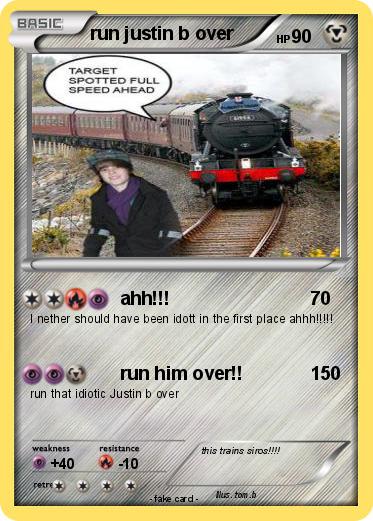 Pokemon run justin b over
