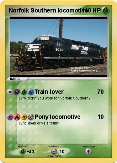 Pokemon Norfolk Southern locomotive