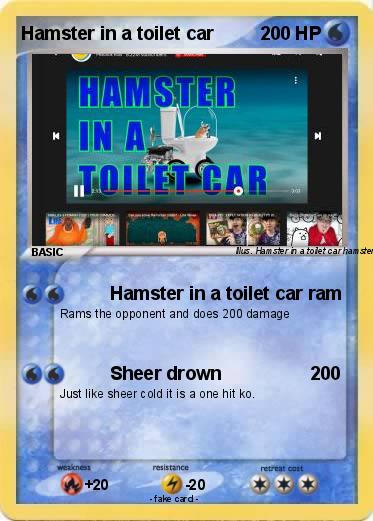 Pokemon Hamster in a toilet car