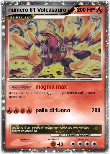 Pokemon numero 61 Volcasauro