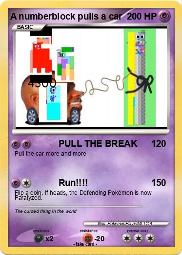 Pokemon A numberblock pulls a car