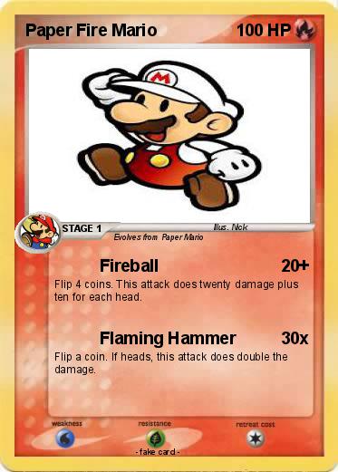 Pokemon Paper Fire Mario