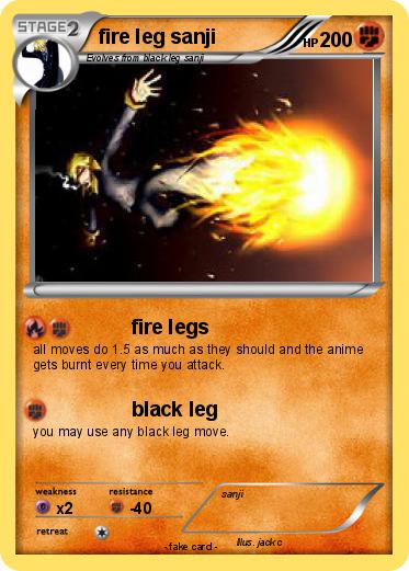 Pokemon fire leg sanji