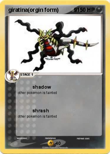 Pokemon giratina(orgin form)          9 