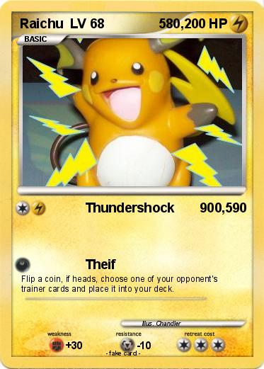 Pokemon Raichu  LV 68               580,