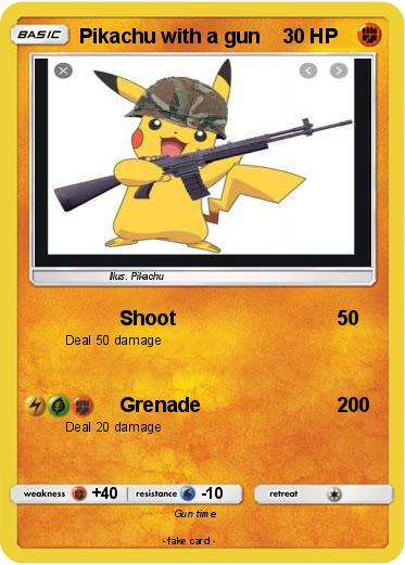 Pokemon Pikachu with a gun