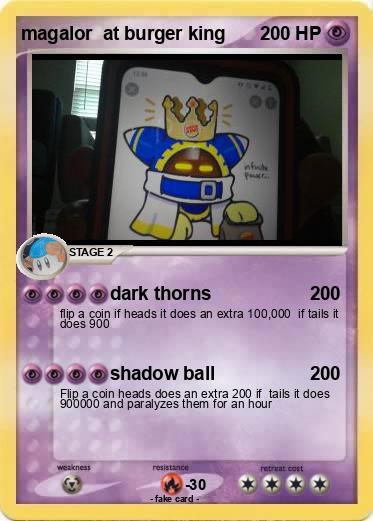 Pokemon magalor  at burger king