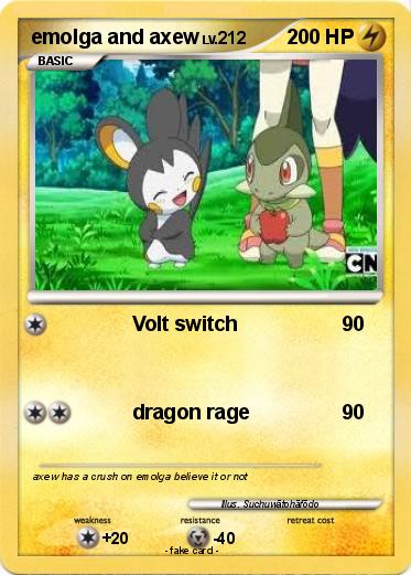 Pokemon emolga and axew