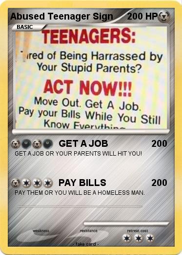 Pokemon Abused Teenager Sign