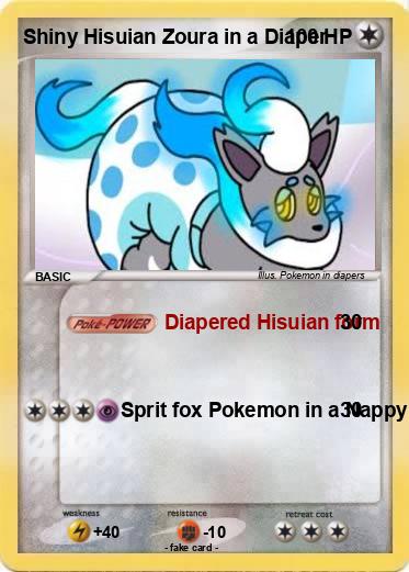 Pokemon Shiny Hisuian Zoura in a Diaper