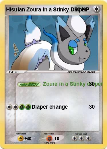 Pokemon Hisuian Zoura in a Stinky Diaper