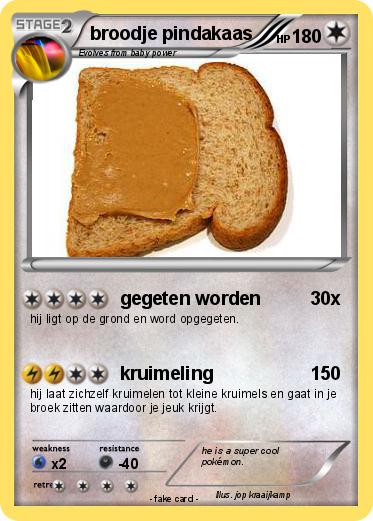 Pokemon broodje pindakaas