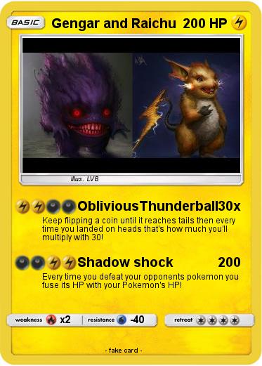 Pokemon Gengar and Raichu