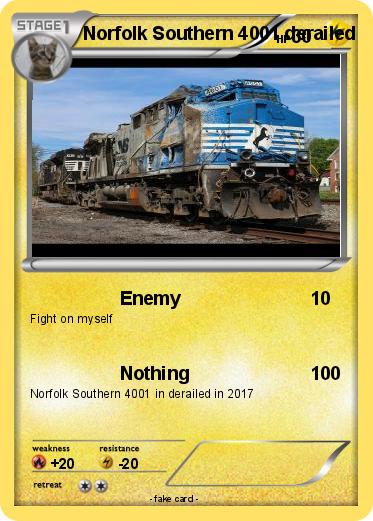 Pokemon Norfolk Southern 4001 derailed