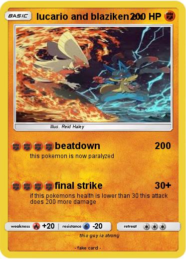 Pokemon lucario and blaziken ex