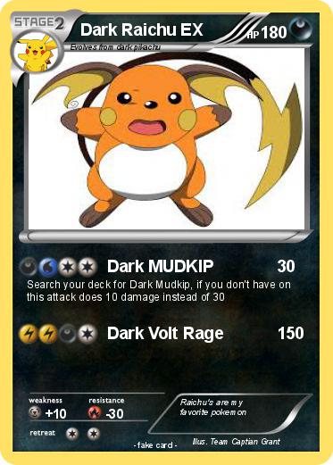 Pokemon Dark Raichu EX