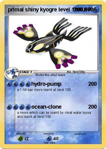Pokemon primal shiny kyogre level 1000,000