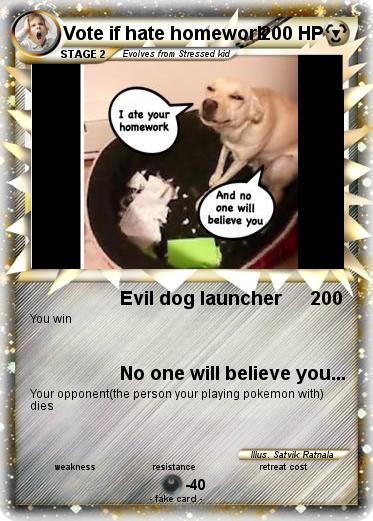 Pokemon Vote if hate homework