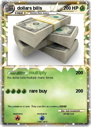 Pokemon dollars bills
