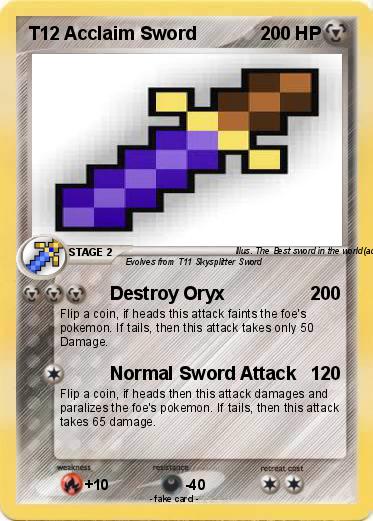 Pokemon T12 Acclaim Sword