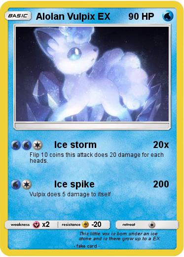 Pokemon Alolan Vulpix EX