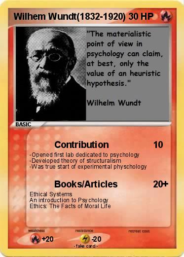 Pokemon Wilhem Wundt(1832-1920)