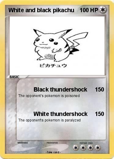 Pokemon White and black pikachu