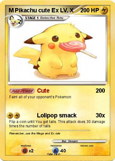 Pokemon M Pikachu cute Ex LV. X