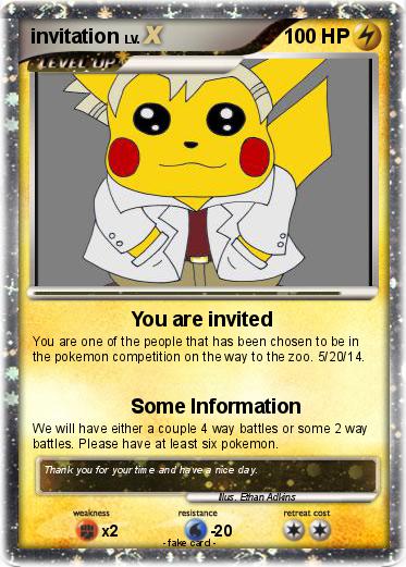 Pokemon invitation