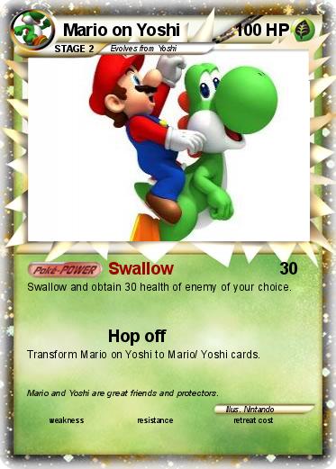 Pokemon Mario on Yoshi