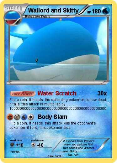 Pokemon Wailord and Skitty