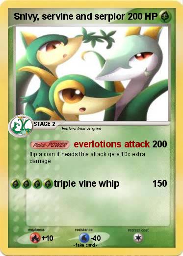 Pokemon Snivy, servine and serpior