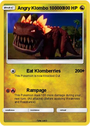 Pokemon Angry Klombo 100000